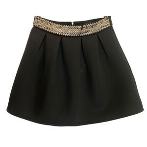 Francesca's Black Embellished Beaded Flare Skirt - Women's Size M